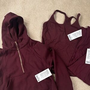 Lululemon maroon set- new- never worn